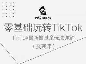 零基础玩转TiKToK变现课，TikTok最新撸基金玩法详解-虚拟资源库