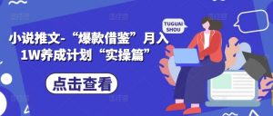 小说推文-“爆款借鉴”月入1W养成计划“实操篇”-虚拟资源库