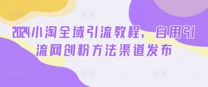 2024小淘全域引流教程，自用引流网创粉方法渠道发布-虚拟资源库