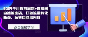 2024千川投放思路+直播间自然流密码，打破流量转化瓶颈，玩转自然流内容-虚拟资源库