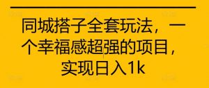 同城搭子全套玩法，一个幸福感超强的项目，实现日入1k【揭秘】-虚拟资源库