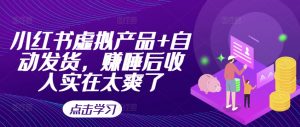 小红书虚拟产品+自动发货，赚睡后收入实在太爽了-虚拟资源库