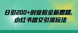 日引200+创业粉全新思路,小红书图文引流玩法【揭秘】-虚拟资源库