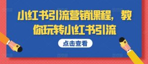 小红书引流营销课程，教你玩转小红书引流-虚拟资源库
