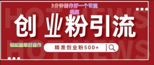 快手被动引流创业粉500+的玩法，3分钟制作好一个引流视频，轻松简单好操作【揭秘】-虚拟资源库