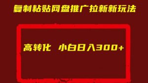 复制粘贴网盘推广拉新新玩法高转化小白日入300+【揭秘】-虚拟资源库