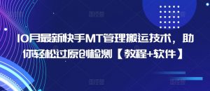 10月最新快手MT管理搬运技术，助你轻松过原创检测【教程+软件】-虚拟资源库