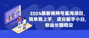 2024最新视频号蓝海项目,简单易上手,适合新手小白,收益长期稳定-虚拟资源库