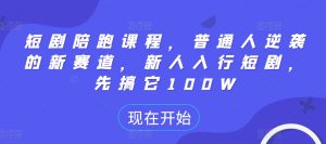 短剧陪跑课程,普通人逆袭的新赛道,新人入行短剧,先搞它100W-虚拟资源库