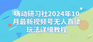 嗨动研习社2024年10月最新视频号无人直播玩法详细教程-虚拟资源库