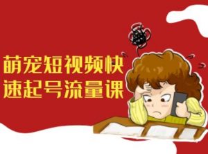 萌宠短视频快速起号流量课,短视频带货宠物新风口-虚拟资源库