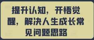 提升认知,开悟觉醒,解决人生成长常见问题思路-虚拟资源库
