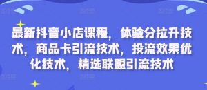 最新抖音小店课程，体验分拉升技术，商品卡引流技术，投流效果优化技术，精选联盟引流技术-虚拟资源库