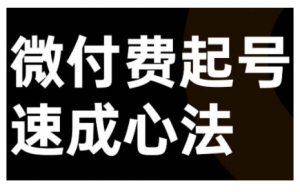 微付费起号速成课，视频号直播+抖音直播，微付费起号速成心法-虚拟资源库