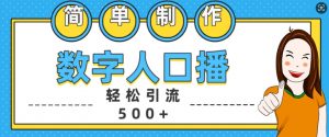 简单制作数字人口播轻松引流500+精准创业粉【揭秘】-虚拟资源库
