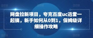网盘拉新项目，夸克百度uc迅雷一起搞，新手如何从0到1，保姆级详细操作攻略-虚拟资源库