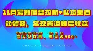 11月最新网盘拉新+私域全自动裂变，实现管道睡后收益，当天见效果，单日破900+-虚拟资源库