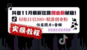 抖音11月最新狂揽创业粉秘籍,轻松日引300+精准创业粉,仅需图片+音频,轻松搞定创业类视频-虚拟资源库