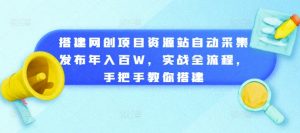 搭建网创项目资源站自动采集发布年入百W，实战全流程，手把手教你搭建【揭秘】-虚拟资源库