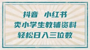 抖音小红书卖小学生教辅资料，操作简单，小白也能轻松上手，一个月利润1W+-虚拟资源库