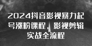 2024抖音影视暴力起号涨粉课程，影视剪辑搬运实战全流程-虚拟资源库