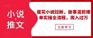 小说推文之蛋花小说拉新，故事混剪爆单实操全流程，周入过万-虚拟资源库
