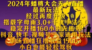 2024年蟠桃大会无人直播最新玩法,稳定开播160小时无违规,抖音、快手、视频号三家通用玩法【揭秘】-虚拟资源库