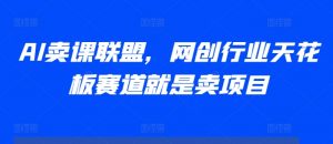 AI卖课联盟,网创行业天花板赛道就是卖项目-虚拟资源库