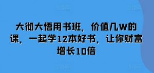 大彻大悟用书班，价值几W的课，一起学12本好书，让你财富增长10倍-虚拟资源库