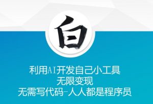 利用AI开发自己小工具 无限变现 无需写代码 人人都是程序员-虚拟资源库