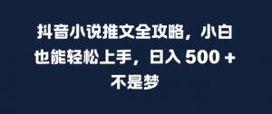 抖音小说推文全攻略，小白也能轻松上手，日入 5张+ 不是梦【揭秘】-虚拟资源库