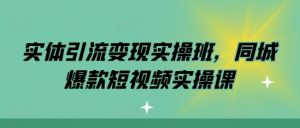 实体引流变现实操班,同城爆款短视频实操课-虚拟资源库