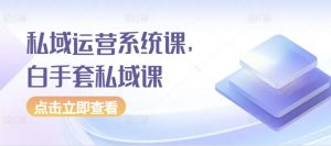 私域运营系统课，白手套私域课-虚拟资源库