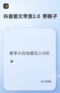 抖音图文带货野路子2.0玩法,暴力起号,单日收益多张,小白也可轻松上手【揭秘】-虚拟资源库