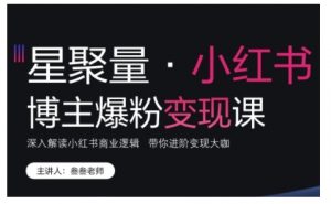 小红书博主爆粉变现课,深入解读小红书商业逻辑,带你进阶变现大咖-虚拟资源库