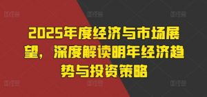 2025年度经济与市场展望,深度解读明年经济趋势与投资策略-虚拟资源库