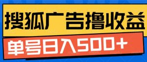 搜狐视频广告全自动撸收益,单号日入5张【揭秘】-虚拟资源库