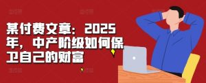 某付费文章：2025年，中产阶级如何保卫自己的财富-虚拟资源库