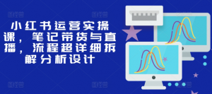 小红书运营实操课,笔记带货与直播,流程超详细拆解分析设计-虚拟资源库