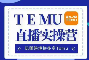 Temu直播实战营，玩赚跨境拼多多Temu，国内电商卷就出海赚美金-虚拟资源库