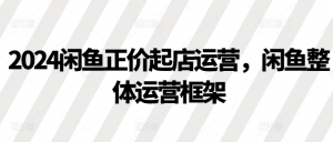 2024闲鱼正价起店运营,闲鱼整体运营框架-虚拟资源库