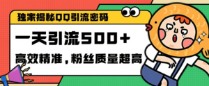 独家解密QQ里的引流密码，高效精准，实测单日加100+创业粉【揭秘】-虚拟资源库