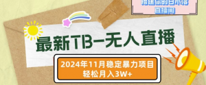 【最新TB-无人直播】11月最新，打造你的日不落直播间，轻松月入过W【揭秘】-虚拟资源库