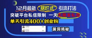 12月最新“摆烂式”引流打法，突破平台私信限制，一天无限发私信，单天引流400+创业粉-虚拟资源库