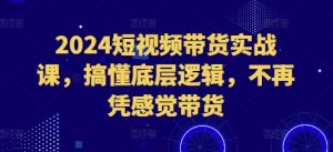 2024短视频带货实战课，搞懂底层逻辑，不再凭感觉带货-虚拟资源库