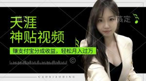 支付宝分成计划,天涯神贴视频,轻松月入过W,操作简单,适合宝妈,上班族【揭秘】-虚拟资源库