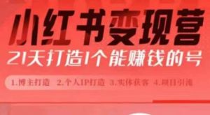 小红书博主课，21天从0到1打造1个能赚钱的红薯号，适用于新手小白-虚拟资源库