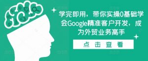 学完即用，带你实操0基础学会Google精准客户开发，成为外贸业务高手-虚拟资源库