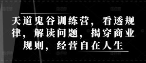 天道鬼谷训练营，看透规律，解读问题，揭穿商业规则，经营自在人生-虚拟资源库