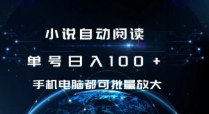 小说自动阅读 单号日入100+ 手机电脑都可 批量放大操作【揭秘】-虚拟资源库